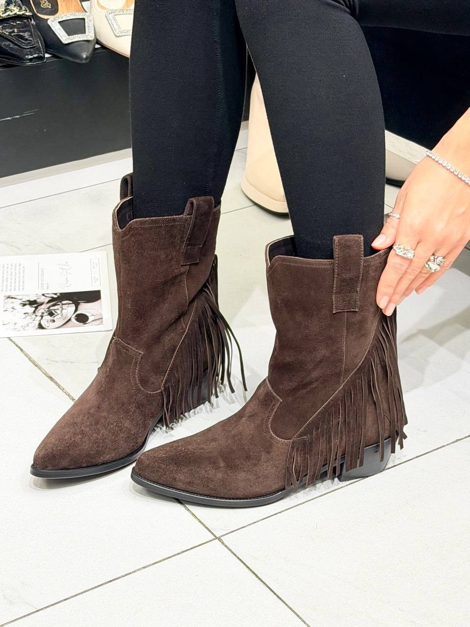 ,полусапоги,казаки женские, женская,ботинки с бахромой