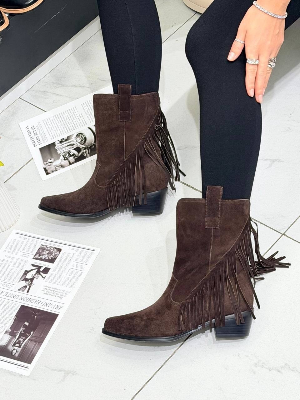 ,полусапоги,казаки женские, женская,ботинки с бахромой