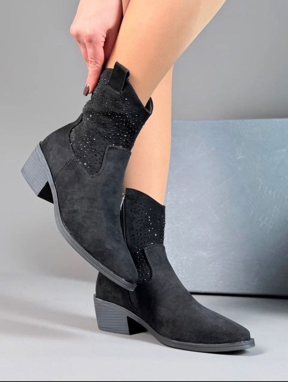 , женская,полусапоги,казаки женские,серые полусапожки женские