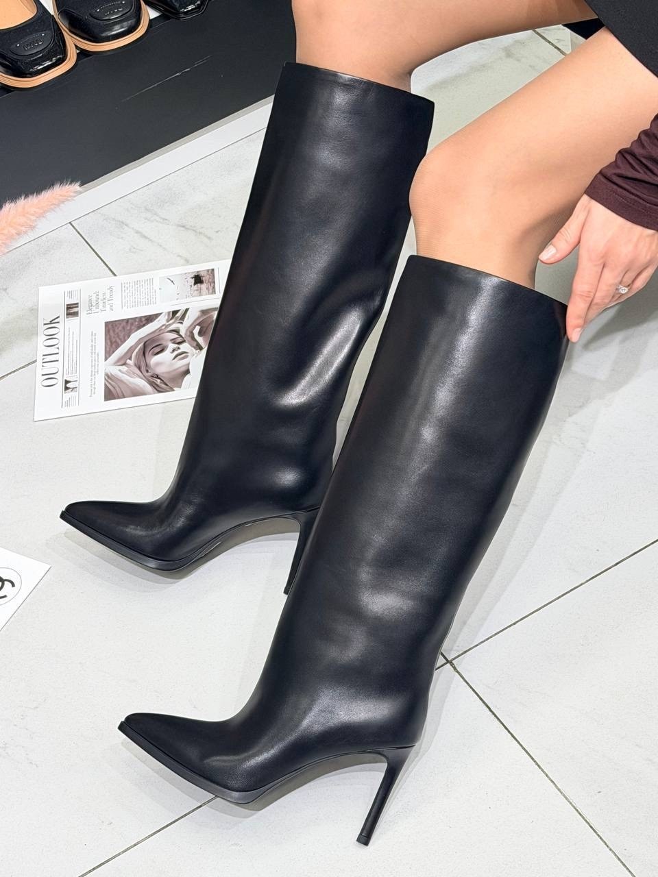 сапоги на шпильке,сапоги трубы,сапоги женские на шпильке,сапоги трубы женские высокие miss me,сапоги осенние на шпильке