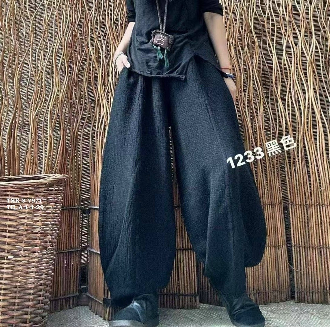 женские хлопковые льняные брюки мешковатый стиль y2k,широкие брюки,льняные шаровары,льняные брюки,льняные широкие брюки