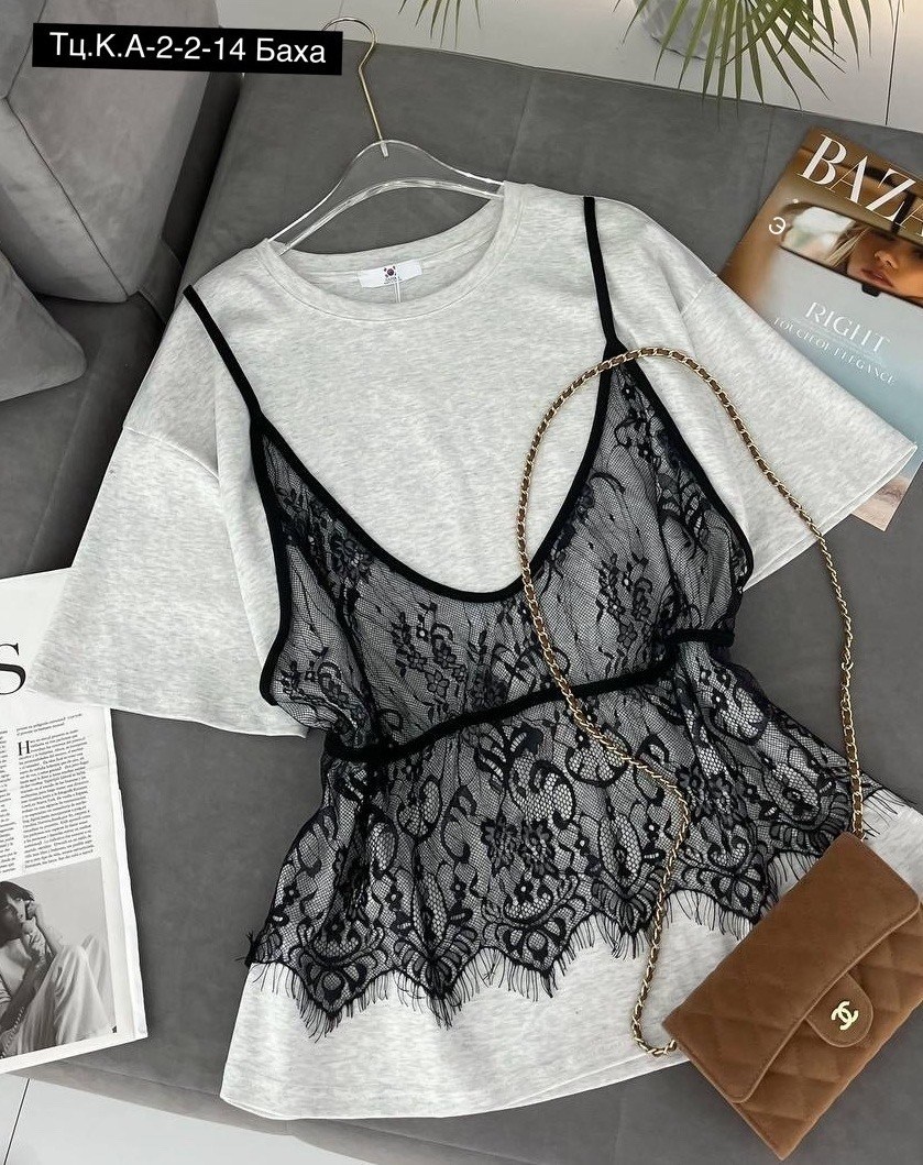 майка с кружевами,футболки комплект,кружевная майка,кружевная футболка,топ с кружевом
