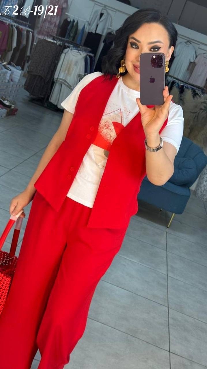 брючный костюм,костюм брючный 2100 красный твой имидж,костюм брючный деловой с жилетом dayando,женский брючный костюм,брючный костюм с жилетом женский