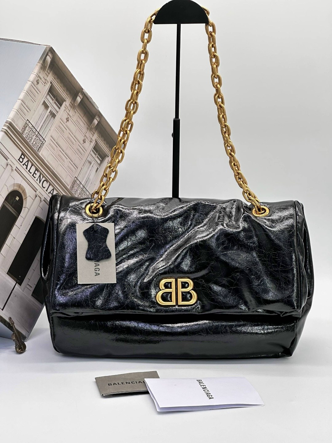 сумка женская balenciaga,сумка balenciaga,кожаная сумка через плечо monaco среднего размера balenciaga черный,баленсиага сумка,balenciaga черная кожаная сумка через плечо