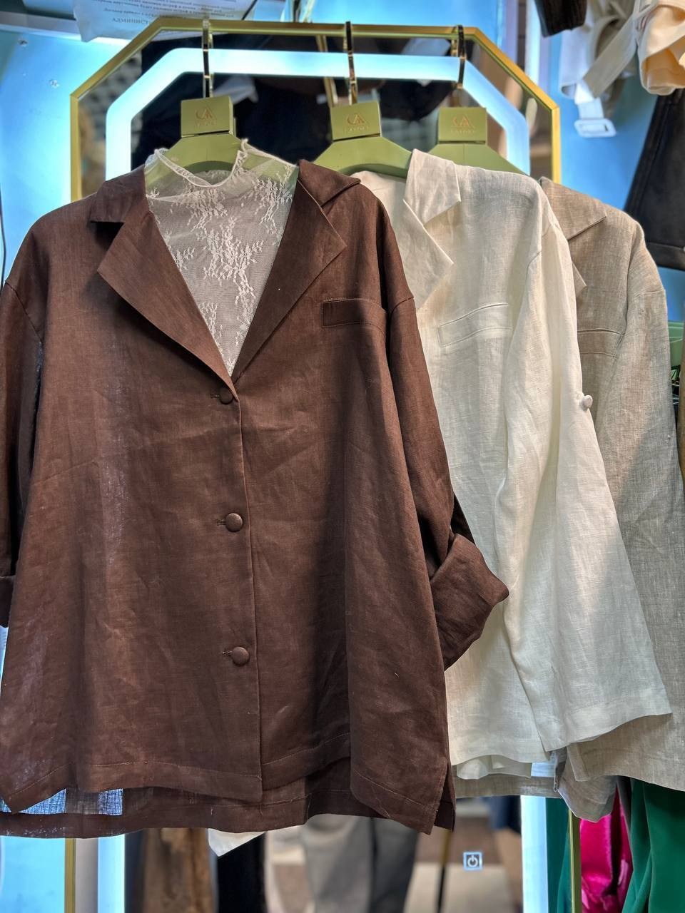 рубашка женская kinfolk clothes оверсайз коричневая l,,льняная рубашка,повседневный костюм,оверсайз рубашка