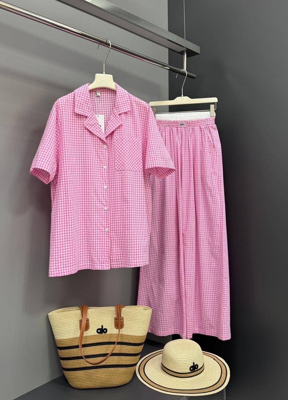 женские костюмы,женский клетчатый пижамный комплект marthaqiqi,костюм пижамный,костюм с брюками