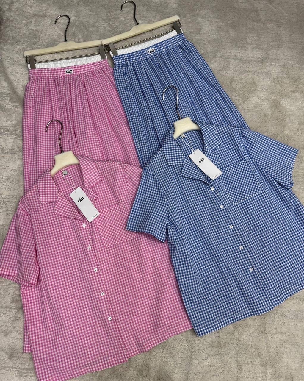 женские костюмы,женский клетчатый пижамный комплект marthaqiqi,костюм пижамный,костюм с брюками