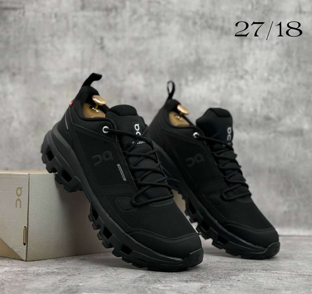 черные водонепроницаемые кроссовки cloudwander on,кроссовки,кроссовки черные,мужские кроссовки,кроссовки on cloudwander black с водоотталкивающими свойствами и амортизацией cloudtec ®