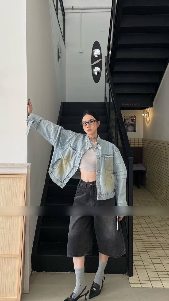 джинсовая куртка,джинсовая куртка повседневная,модные джинсовые куртки,джинсовая куртка свободная,корейская мода женская джинсовая куртка с отложным воротником