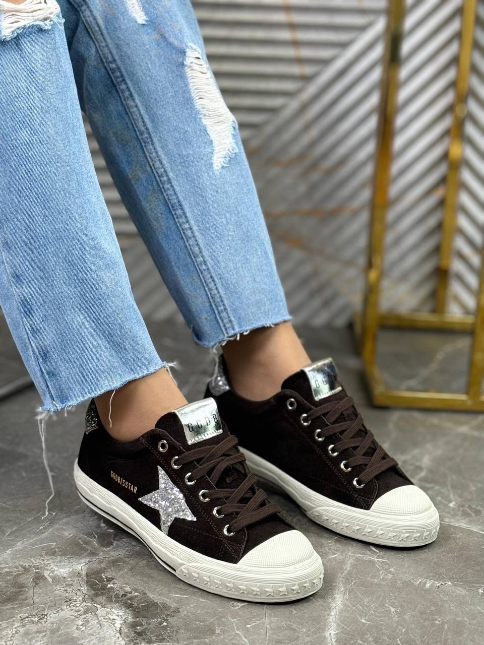 golden goose кеды hi star на платформе черный,кеды golden goose,,кеды hi star с блестками golden goose черный,кеды голден гус женские