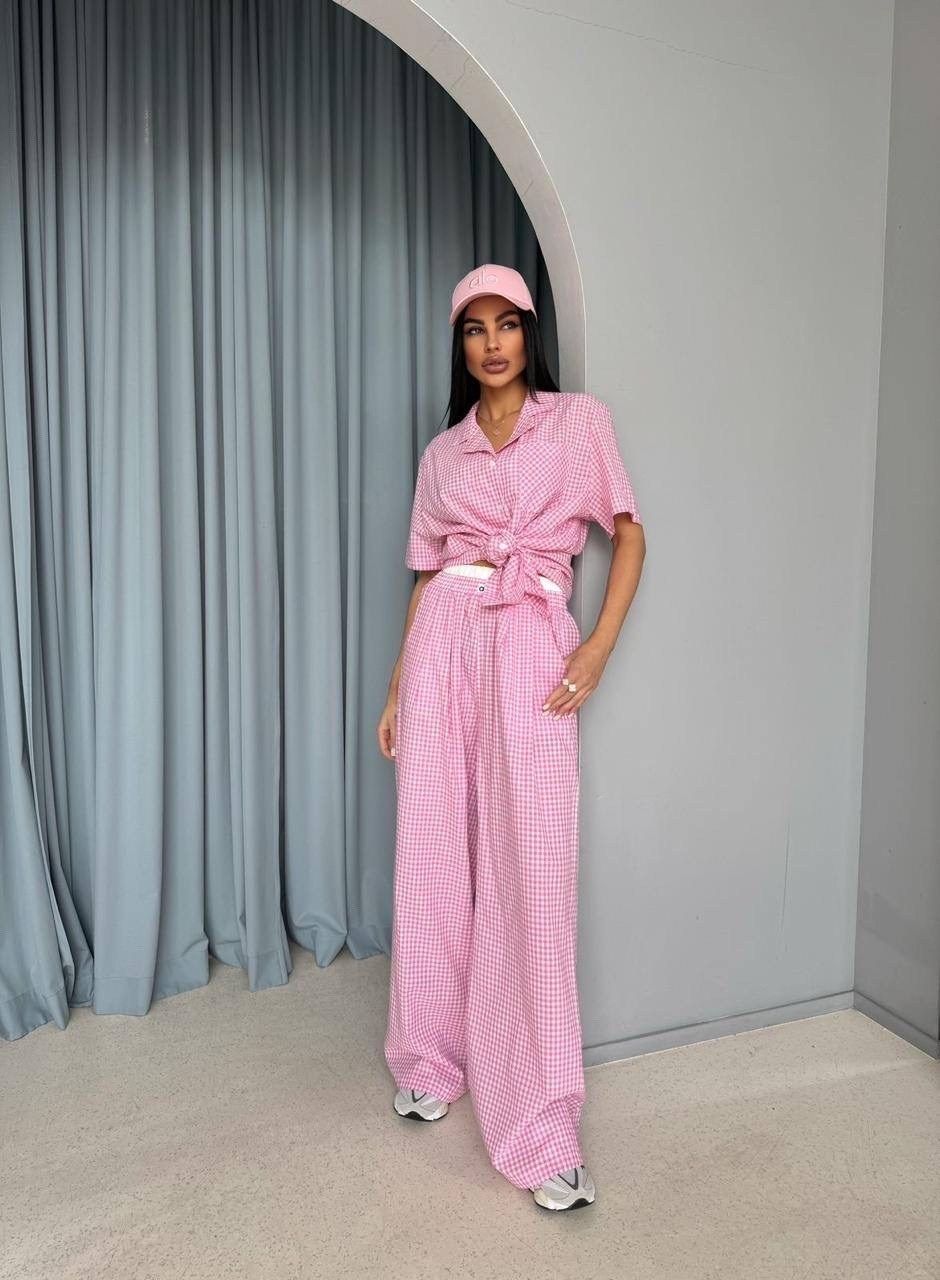 женские костюмы,женский клетчатый пижамный комплект marthaqiqi,костюм пижамный,костюм с брюками