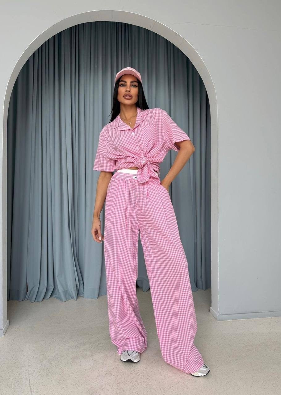 женские костюмы,женский клетчатый пижамный комплект marthaqiqi,костюм пижамный,костюм с брюками