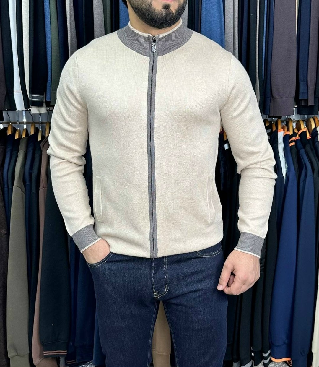 мужская кофта,куртка бомбер,мужские кардиганы,бежевый джемпер,толстовка кардиган