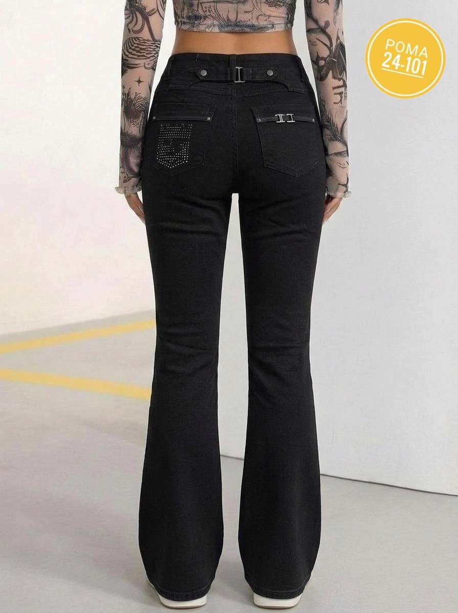 джинсы клеш от колена pularia fashion,джинсы черные клеш,женские джинсы клеш с высокой посадкой,женские джинсы клеш,джинсы клёш