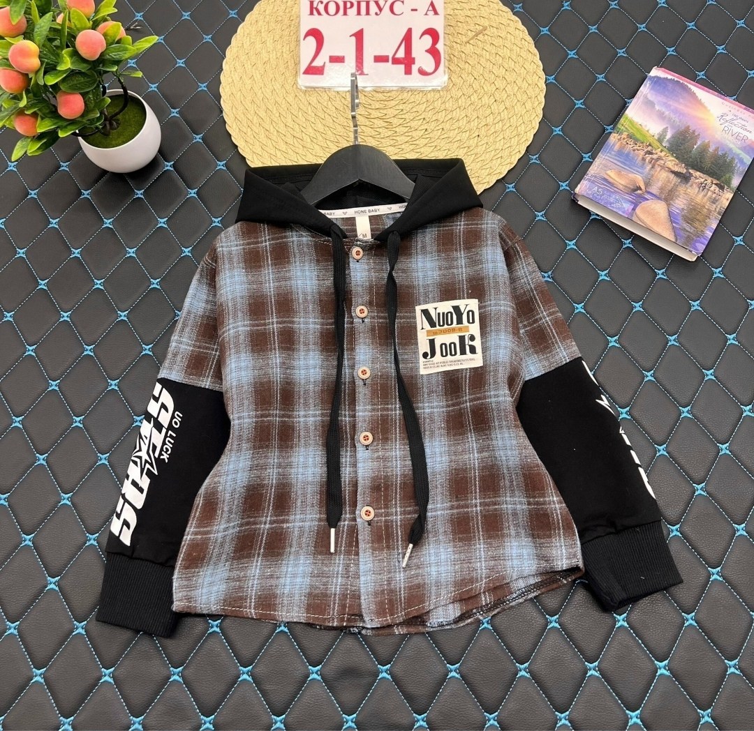 рубашка для мальчика,рубашка в клетку с капюшоном,рубашка в клетку с капюшоном для мальчика,детская рубашка,рубашка с капюшоном