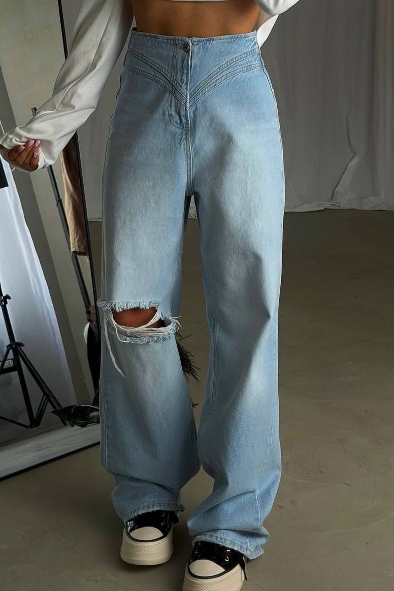 джинсы прямые палаццо с разрезами рваные sena jeans,madmext синие женские джинсы стандартного кроя с рваными деталями mg1184,джинсы прямые широкие рваные с разрезами,джинсы прямые палаццо рваные sena