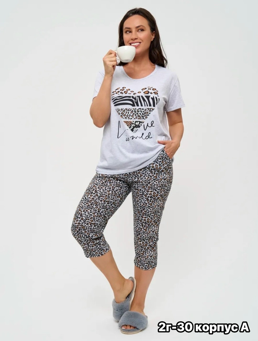 пижама с бриджами домашний костюм,пижама с бриджами,пижама с бриджами большие размеры miroinia цвет серый,пижама с бриджами домашний костюм dомамоda цвет серый меланж,пижама женская с бриджами