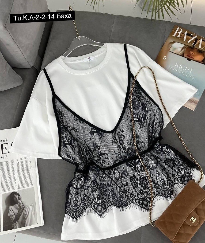 майка с кружевами,футболки комплект,кружевная майка,кружевная футболка,топ с кружевом