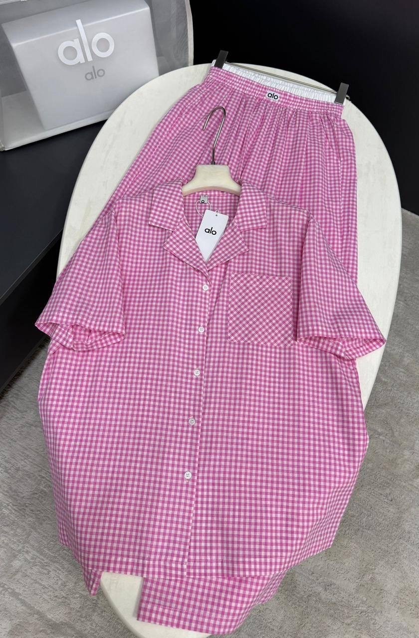 женские костюмы,женский клетчатый пижамный комплект marthaqiqi,костюм пижамный,костюм с брюками