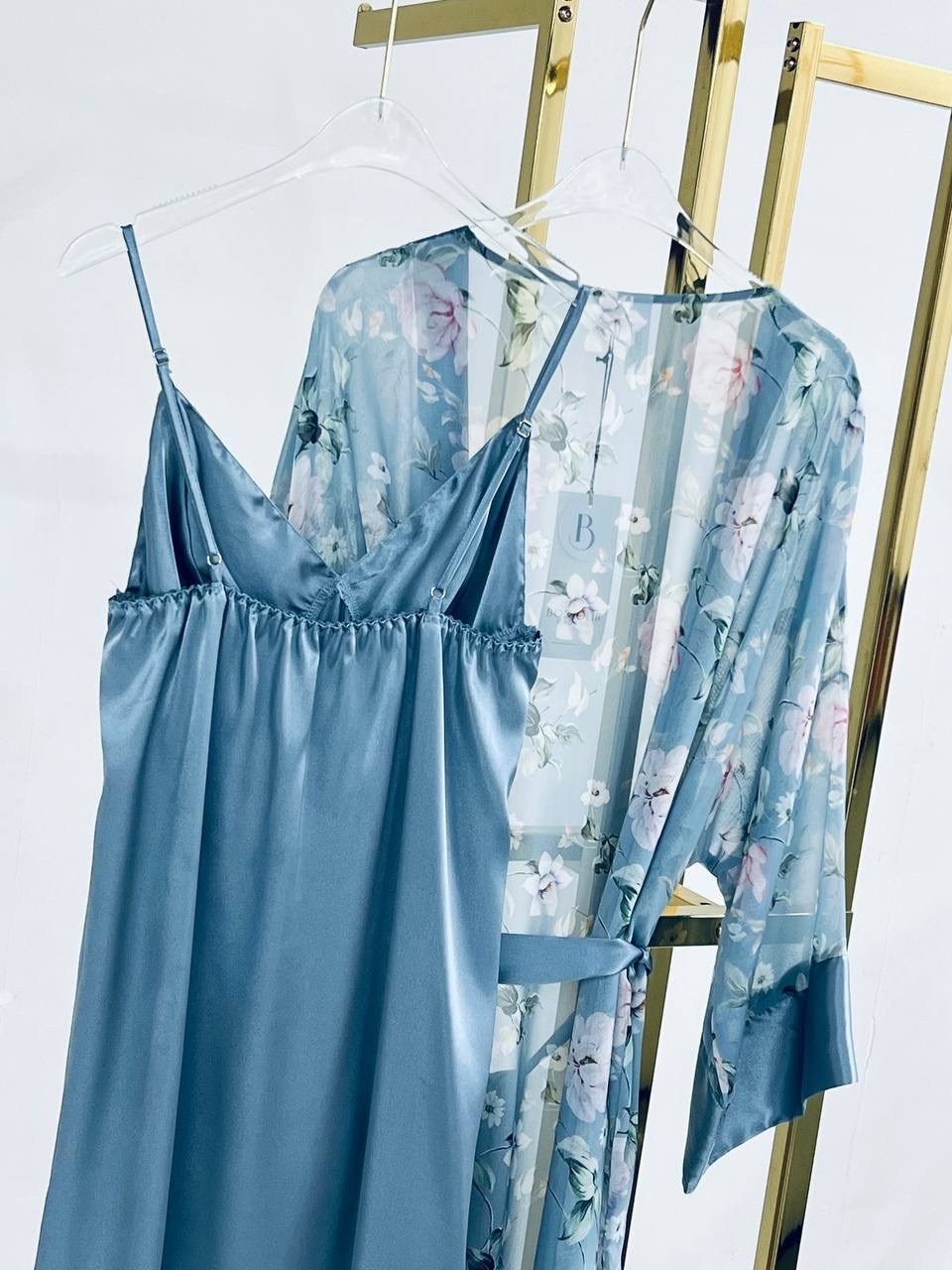 пеньюар,пеньюар шелковый,комплект пеньюар,атласный комплект пеньюар с халатом,пеньюар женский