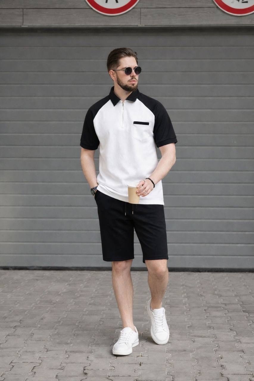 костюм двойка мужской,мужская футболка поло,одежда для мужчин,костюм с шортами мужской,футболка мужская