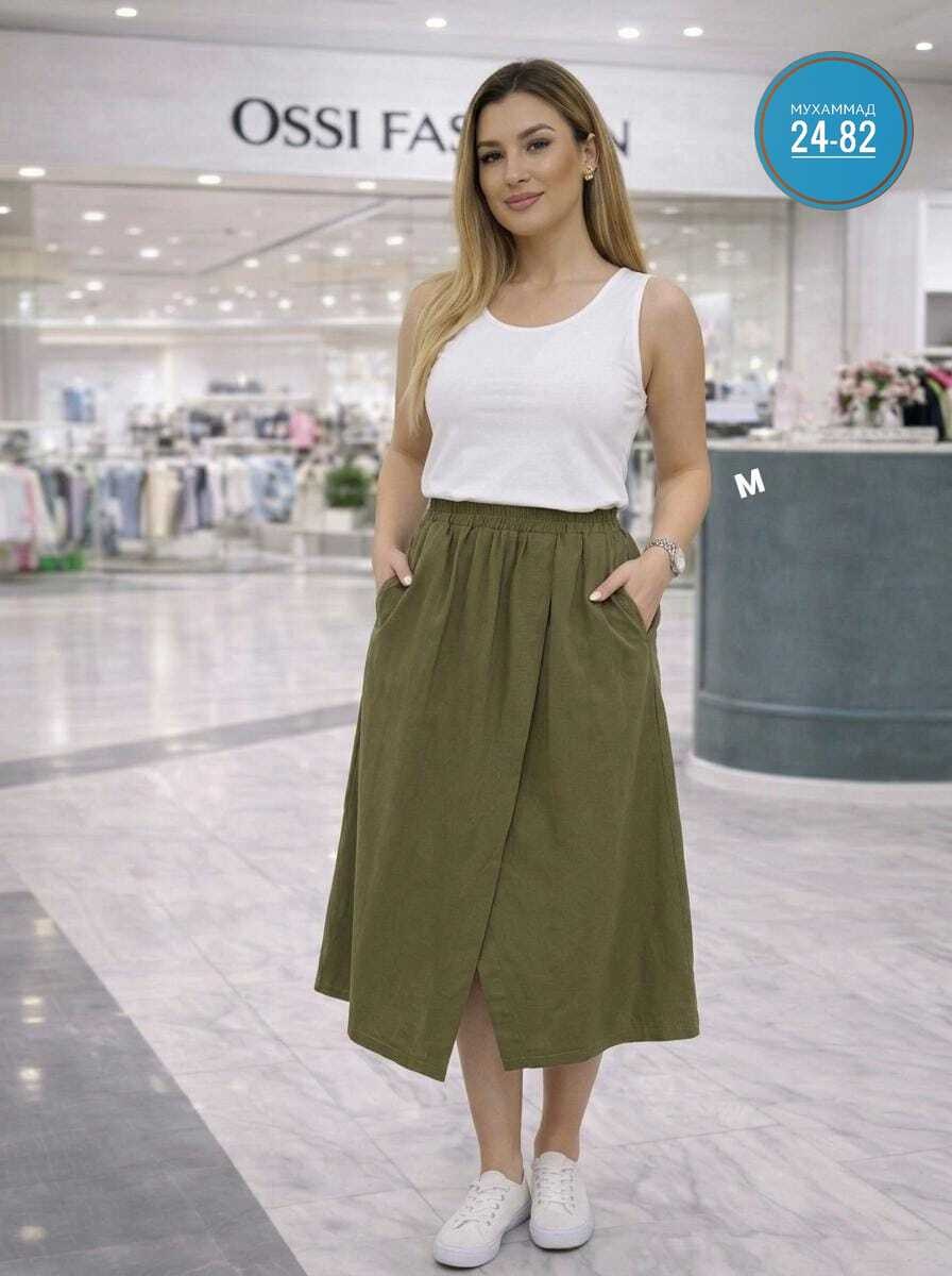 юбка,юбка женская,юбка миди,юбка хаки,юбка летняя