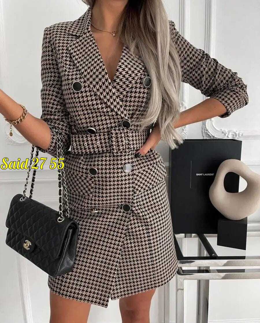 платье-пиджак,женский длинный пиджак в клетку,платье пиджак в клетку,платье пиджак гусиная лапка,платье-жакет