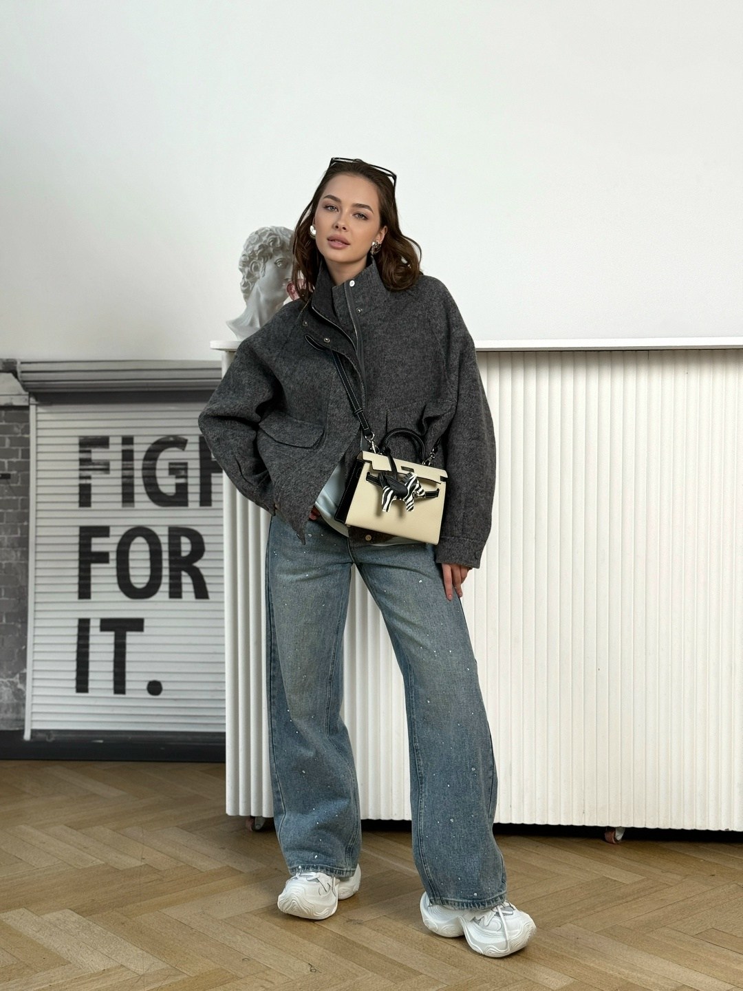 оверсайз куртка,бомбер с капюшоном серый icntpry icontemporary,куртка женская,жакет,оверсайз