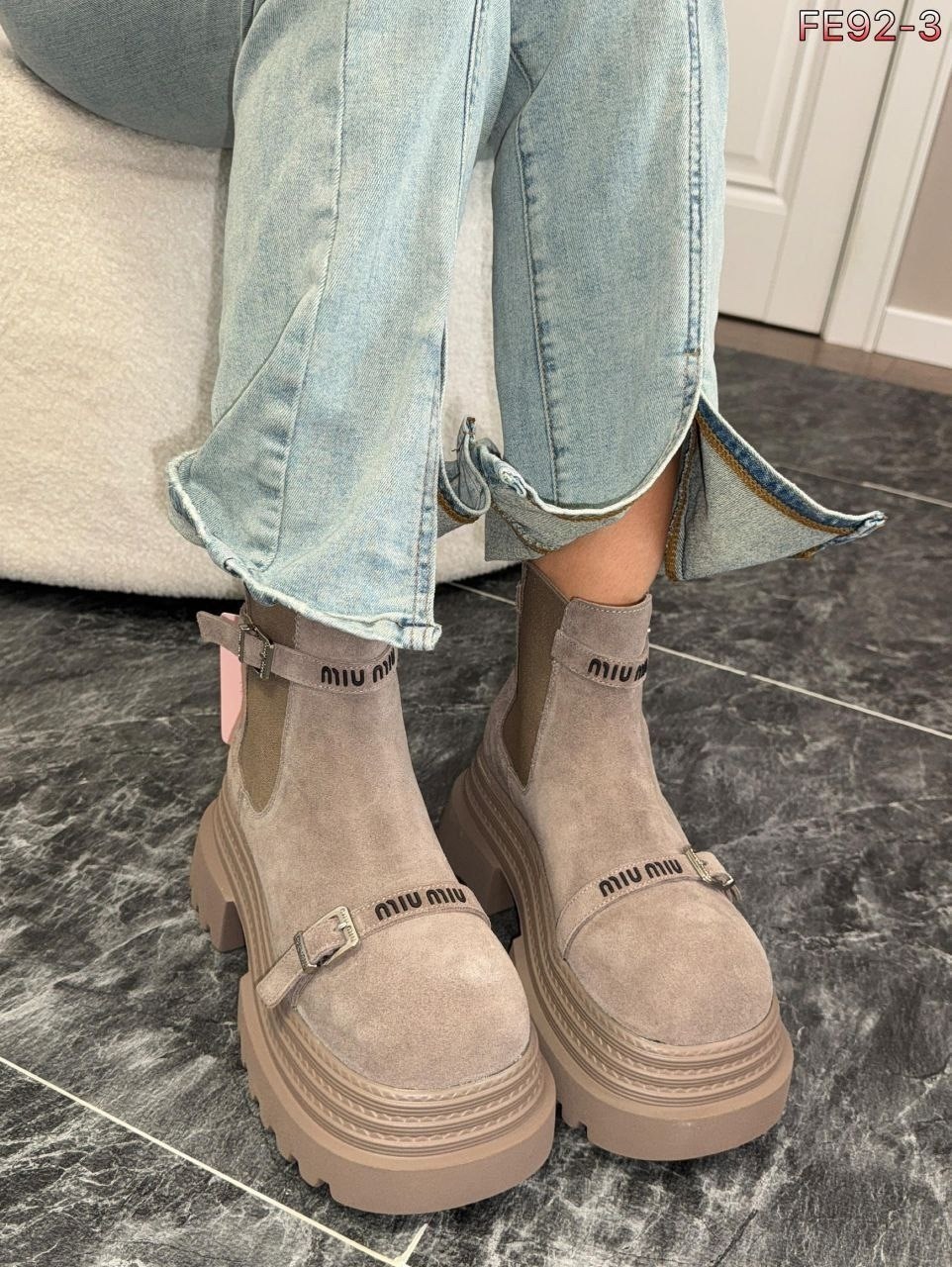 ,ботинки демисезонные из натуральной замши,ботинки демисезонные из натуральной замши miss me,женские ботинки,ботинки миу миу
