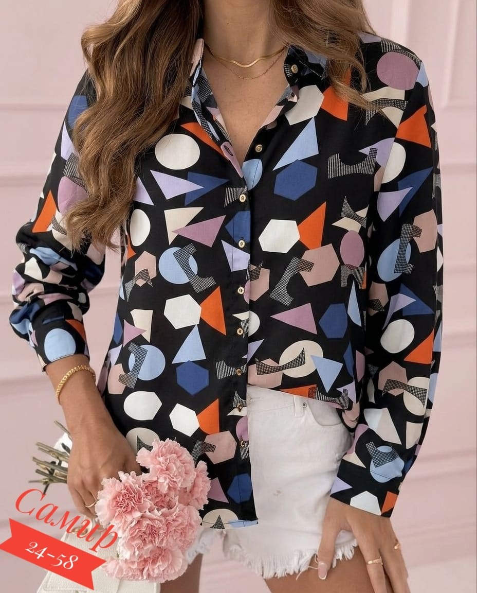 блузка женская,рубашка женская,блузка с геометрическим принтом,повседневная блуза,стильная блуза