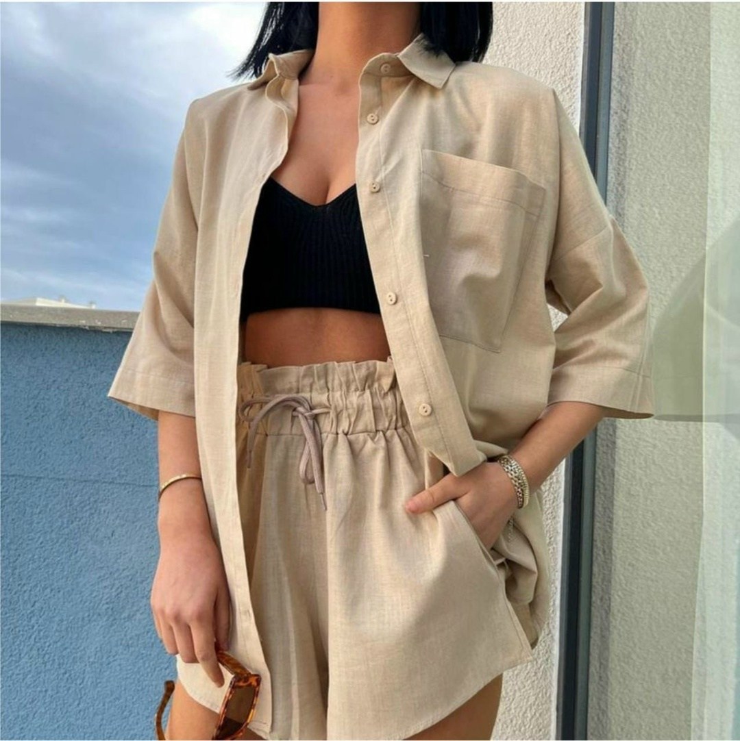 женский костюм с шортами и рубашкой,оранжевый костюм,летний костюм с шортами и рубашкой,летний женский костюм с шортами,стильный женский костюм с шортами