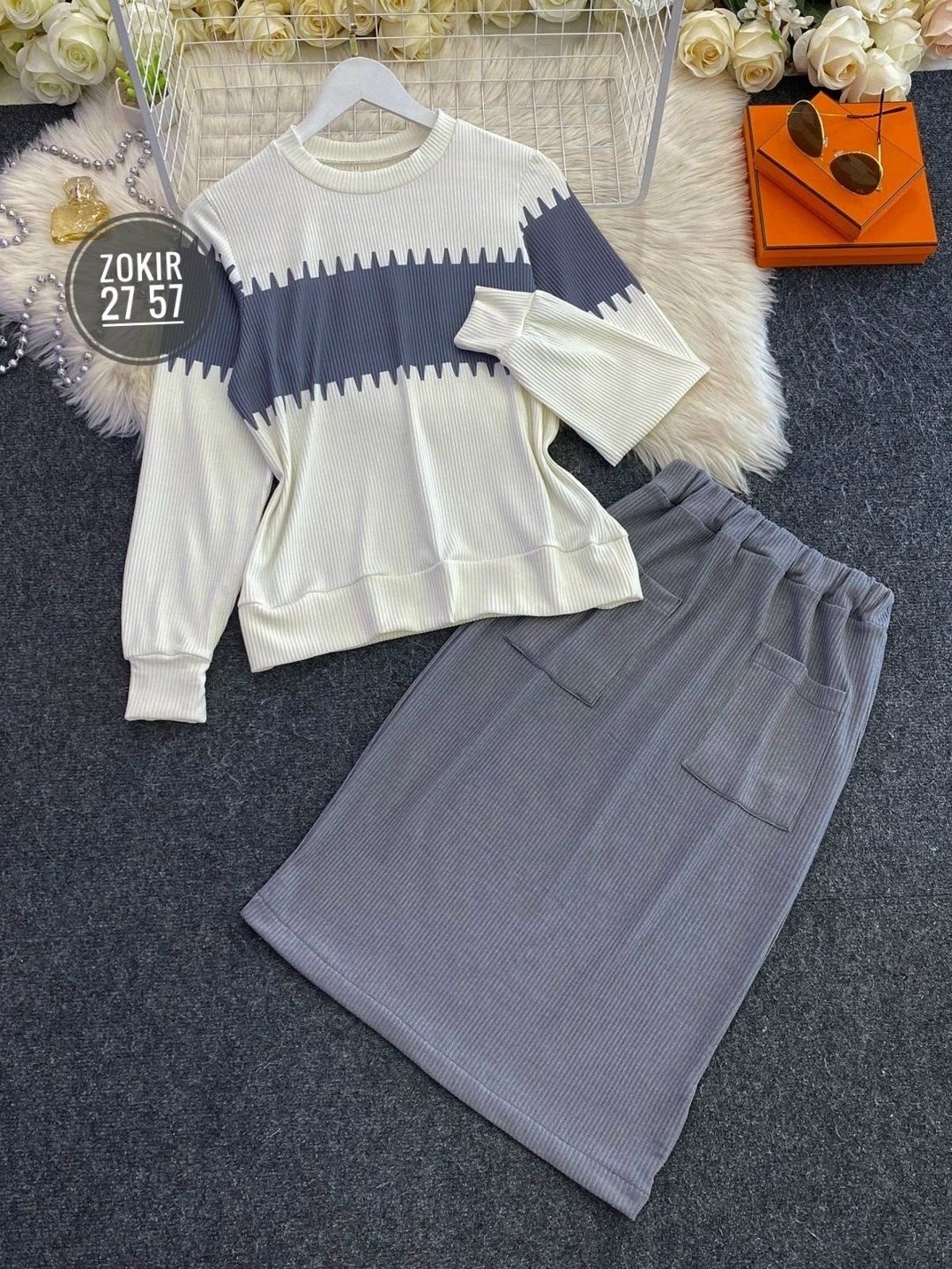 костюм трикотажный с юбкой,женский костюм вязаный,костюм с юбкой женский,вязаный костюм с юбкой,костюм женский юбка и джемпер ladyviki_shik