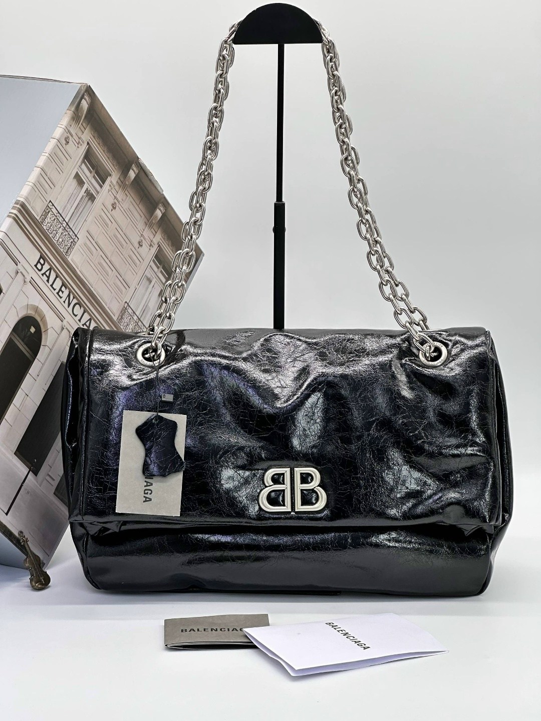 сумка женская balenciaga,сумка balenciaga,кожаная сумка через плечо monaco среднего размера balenciaga черный,баленсиага сумка,balenciaga черная кожаная сумка через плечо