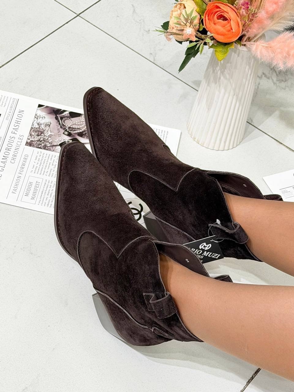 ,замшевые казаки,казаки замшевые эконика,замшевые ботильоны, женская