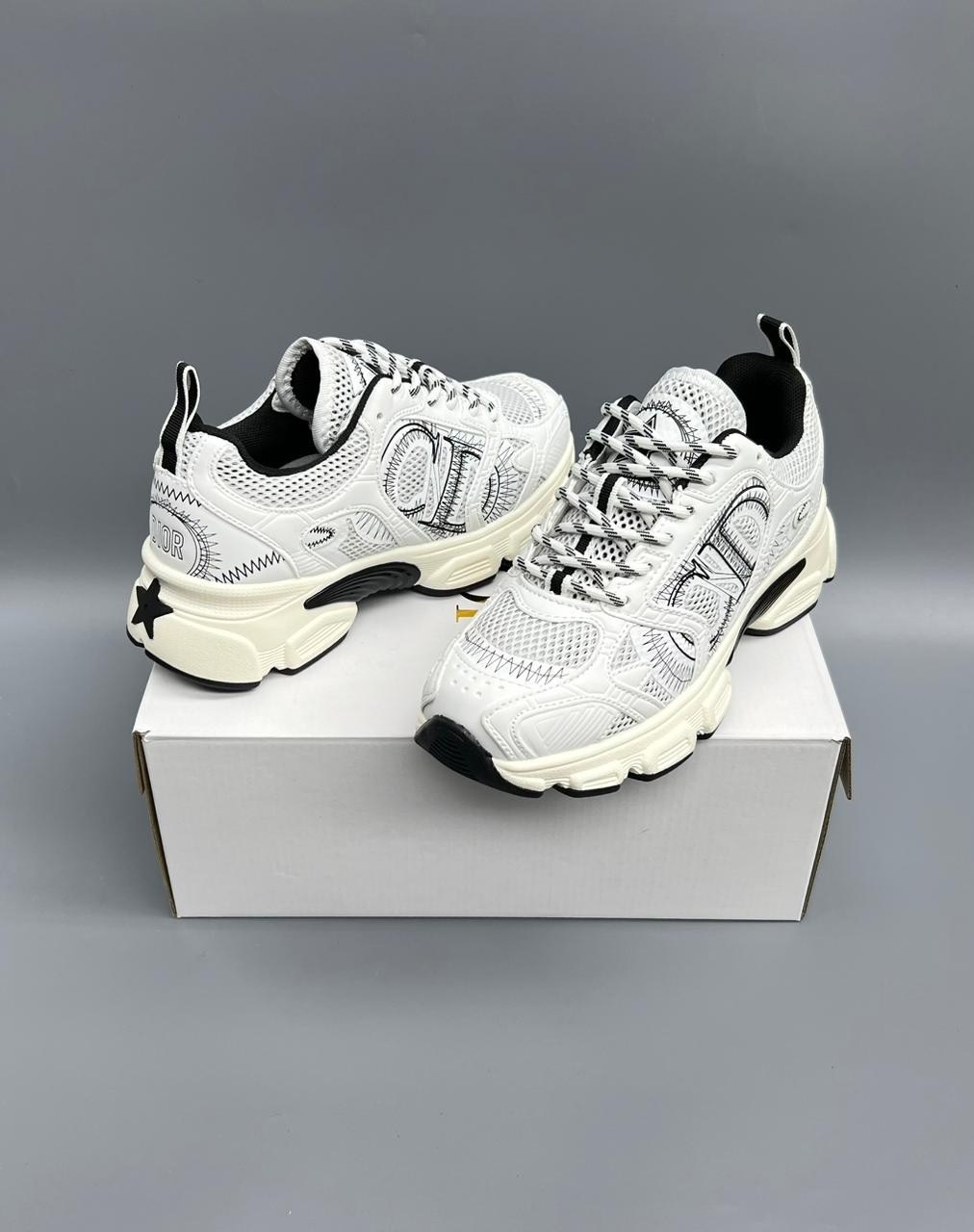 женские кроссовки dior chrono premium white grey,кроссовки dior,кроссовки christian dior,диор кроссовки,женские кроссовки