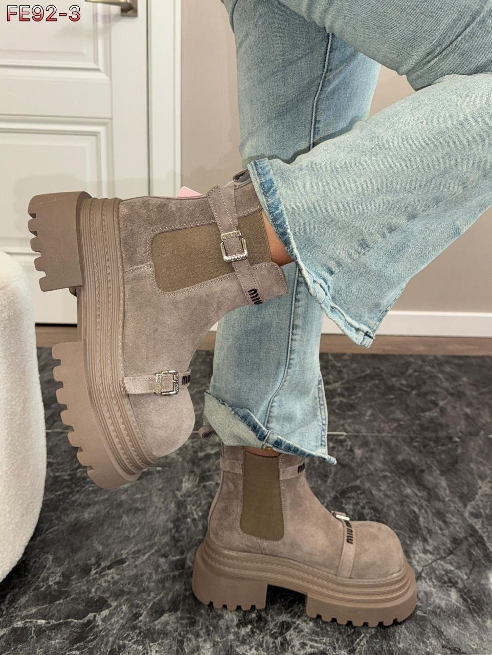 ,ботинки демисезонные из натуральной замши,ботинки демисезонные из натуральной замши miss me,женские ботинки,ботинки миу миу