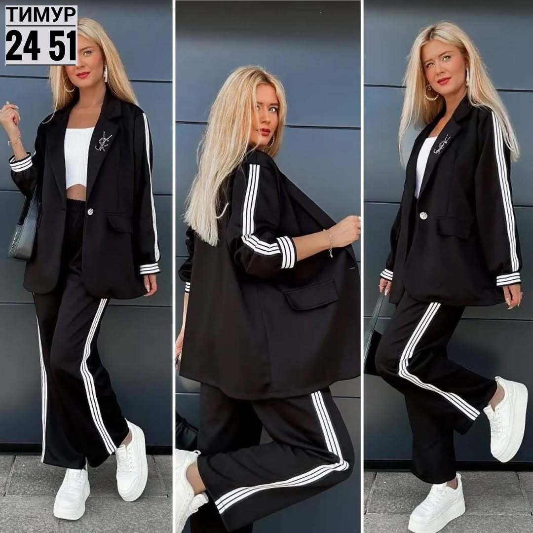 костюм-двойка брючный оверсайз pimari,женский брючный костюм,женский спортивный костюм,костюм с брюками,женский костюм
