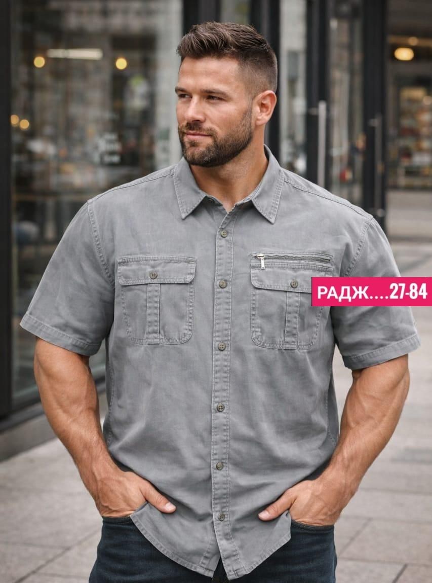 рубашка джинсовая мужская,рубашка мужская с короткими рукавами,рубашка мужская,рубашка джинса,мужская рубашка прямого кроя