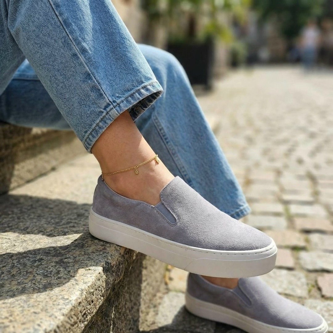 слипоны на высокой подошве из натуральной замши do forni, кэжуал,слипоны женские, слипоны, женская