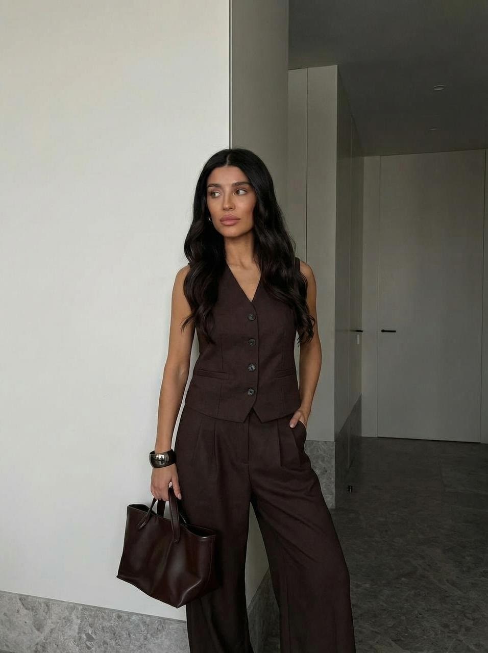 брючный костюм,костюм женский брючный с жилеткой,женский брючный костюм,костюм с брюками