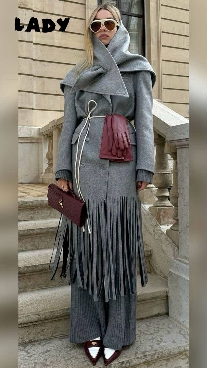 стильные наряды,пальто с бахромой,пальто шерстяная,элегантные пальто,женские пальто