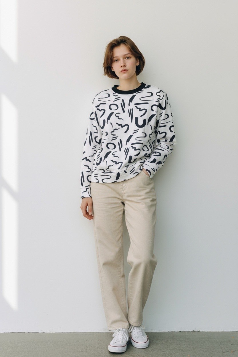 свитшот женская,свитшот,свитшот с принтом,свитшот laredoute свитшот с графичным принтом,толстовки свитшот