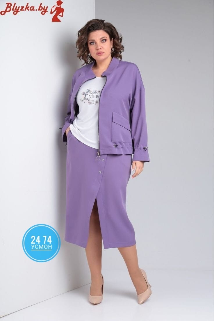 комплект тэнси 369 лаванда,юбочный костюм tensi 369 лаванда,белорусский трикотаж,жакет,женский костюм