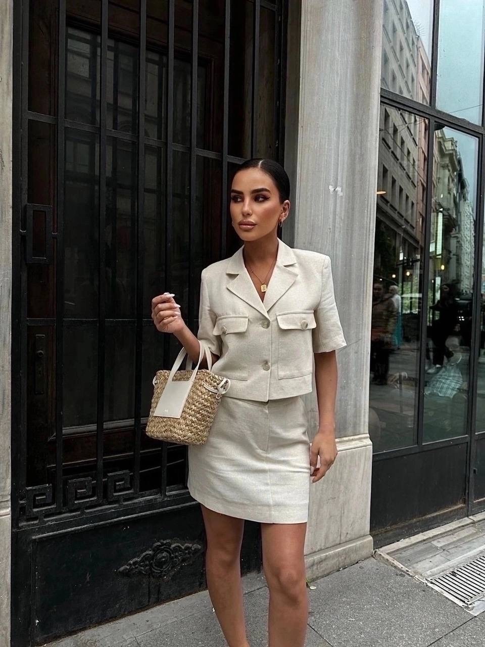 твидовый костюм,костюм женский с юбкой,твидовый костюм юбка и укороченный жакет,белый костюм с юбкой