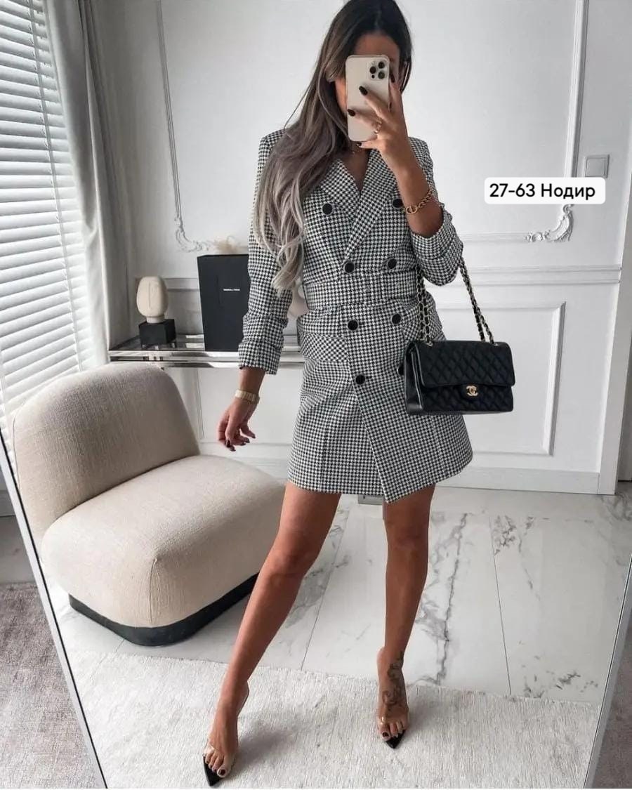 женские пиджаки,платье-пиджак,платье пиджак гусиная лапка,женской одежды,женское платье пиджак