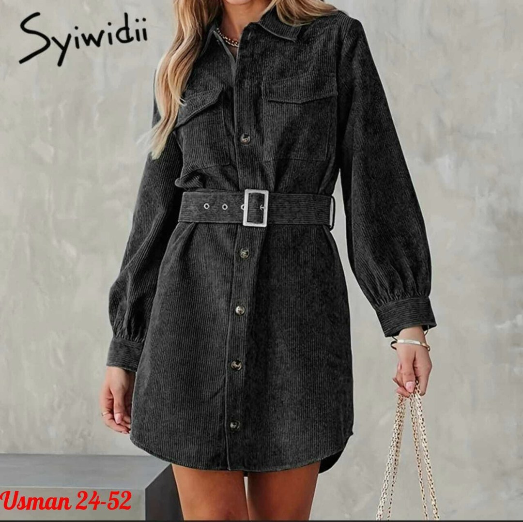 платье рубашка женское,платье рубашка с поясом, ,вельветовое платье рубашка декор,платье рубашка