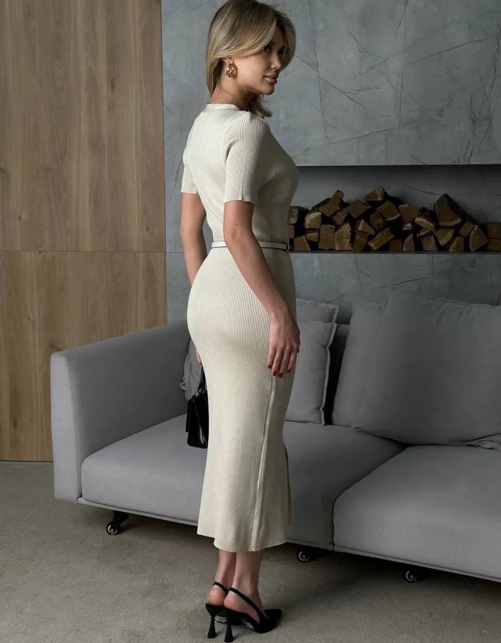 платье трикотажное миди,платье женское миди,платье трикотажное с ремешком emberens,трикотажное платье,платье трикотажное с поясом emberens