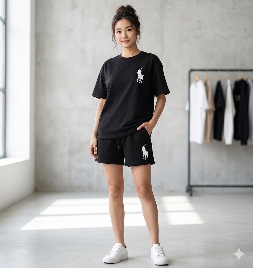 костюм с шортами и футболкой поло летний insomand,костюм с шортам,женский костюм с шортами,костюм женский,костюм с шортами и футболкой поло летний insomand цвет шоколадно-коричневый