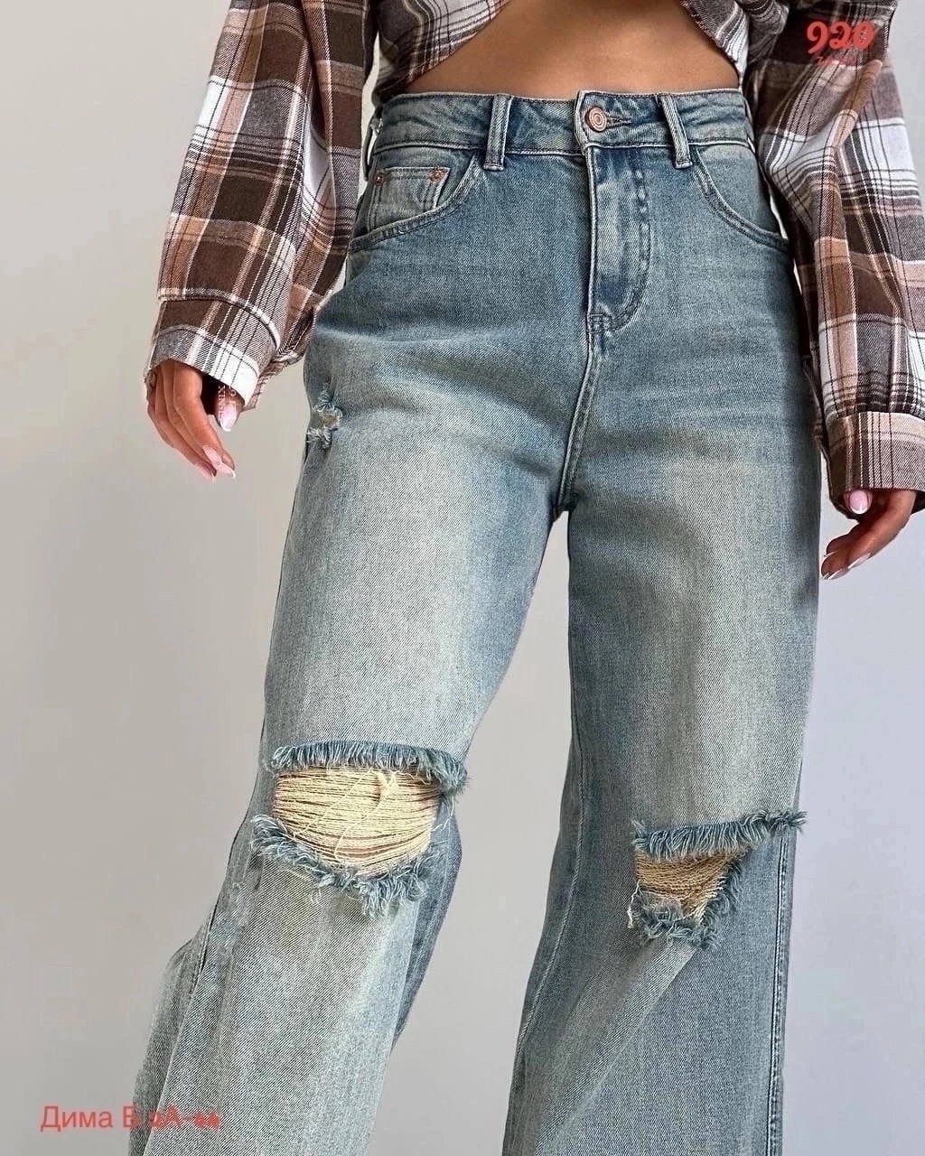 женские джинсы,джинсы багги,джинсы клёш,джинсы трубы с модными рваными коленями и высокой, женские джинсы
