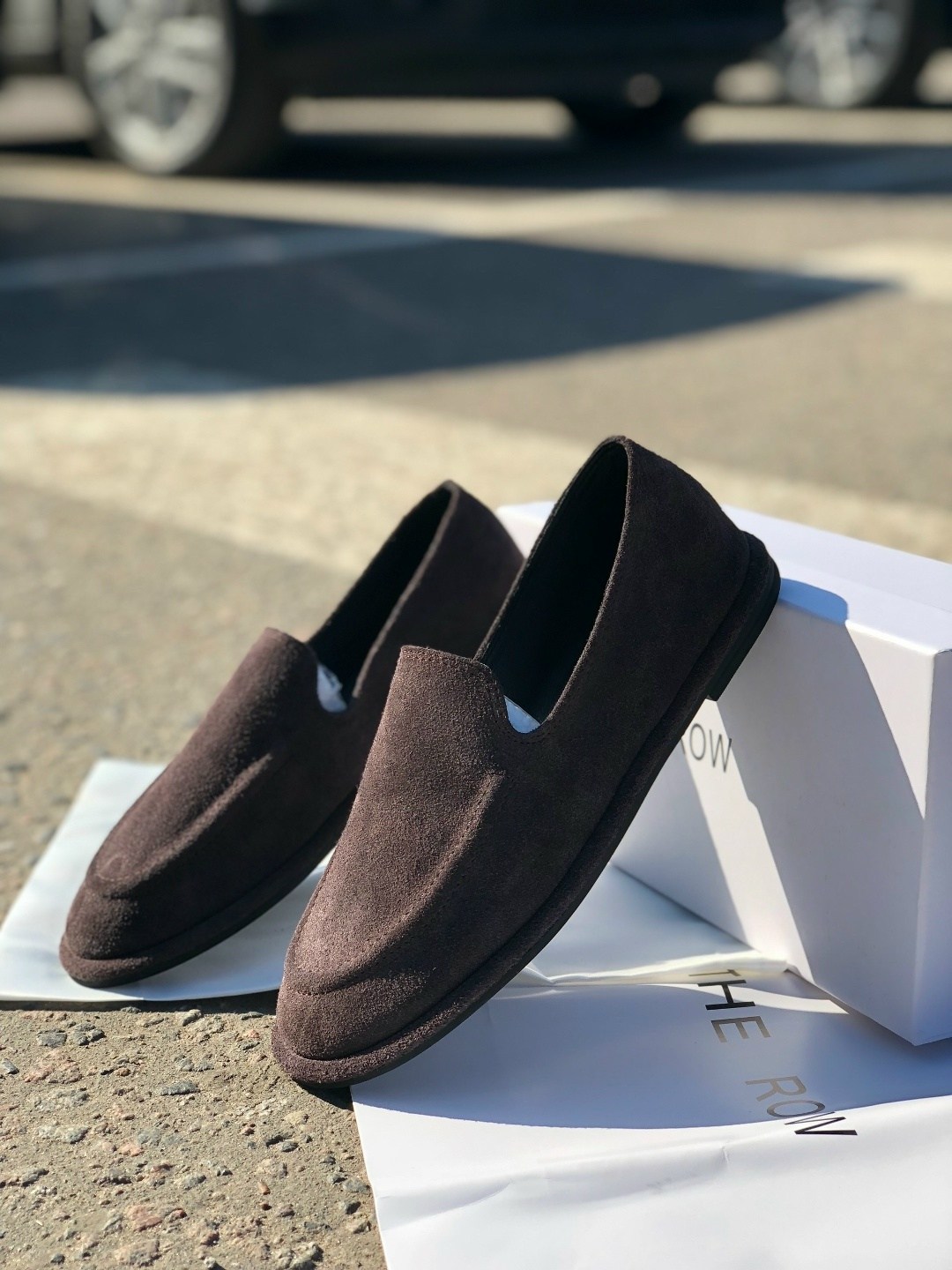 лоферы замшевые,женские замшевые коричневые лоферы the row с мехом,лоферы the row,,the row